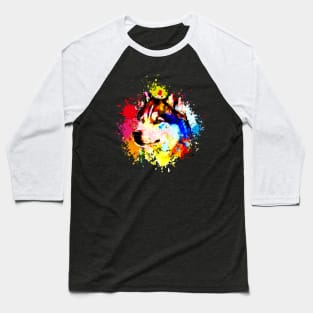 Husky watercolor Baseball T-Shirt